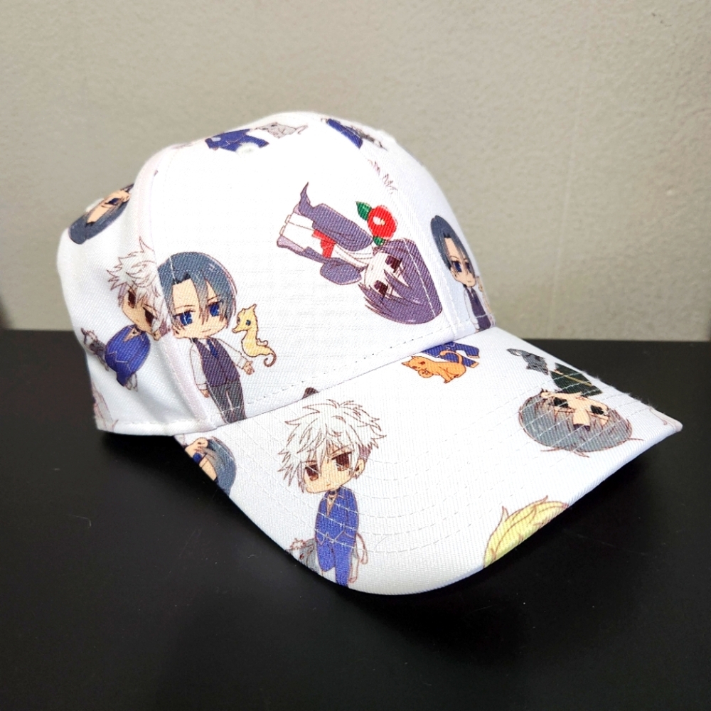 Fruits Basket Chibi Characters Anime Ballcap Style Adult Size White Hat